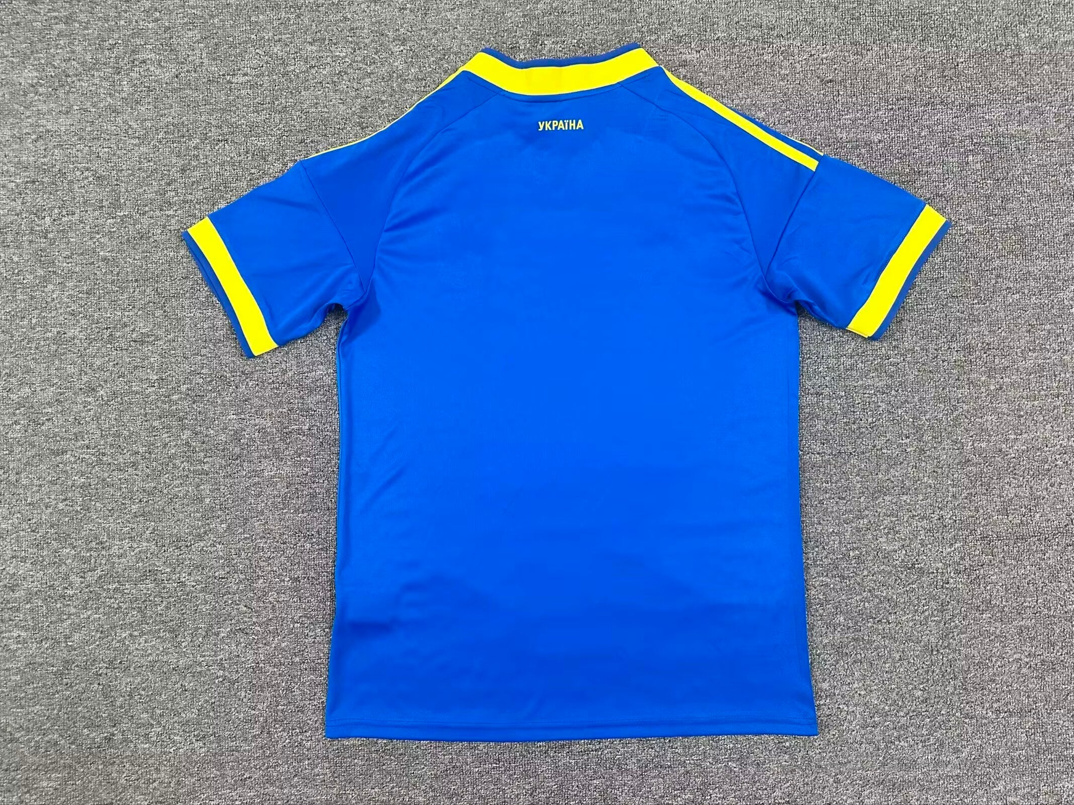 Ukraine Blue Football Jersey Yellow Accent