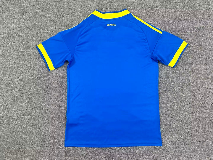 Ukraine Blue Football Jersey Yellow Accent