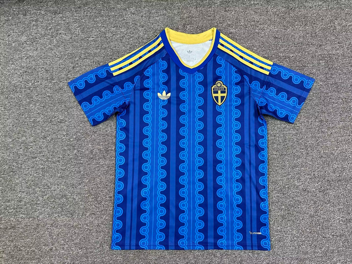 Sweden Blue Football Jersey Pattern Edition