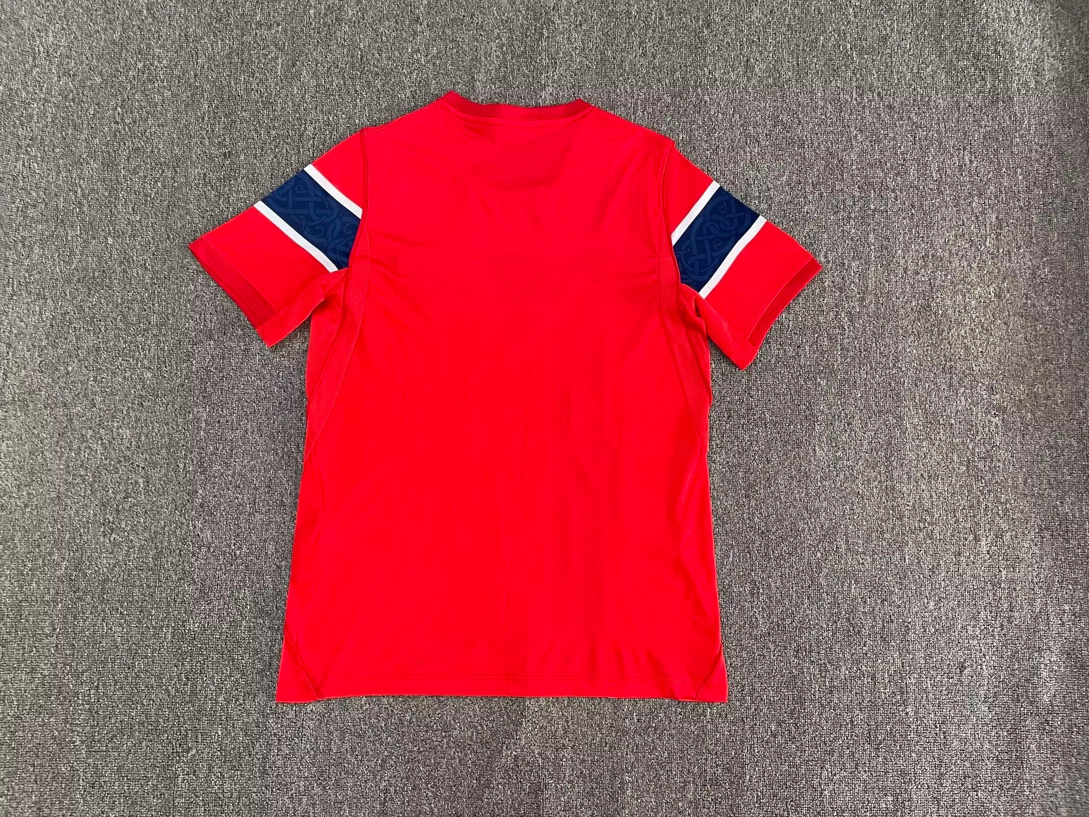 Norway Red Football Jersey Cross Design