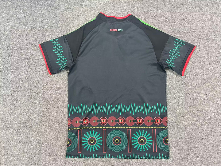 Jamaica Black Football Jersey Tribal Design