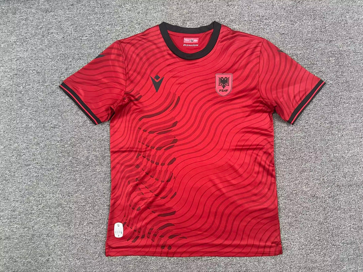 Albania Red Football Jersey Modern Design