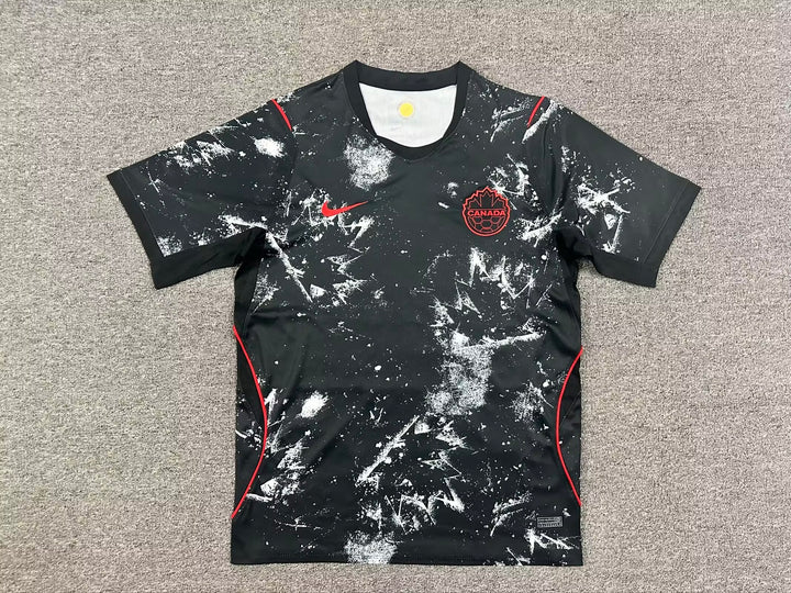 Canada Black Football Jersey Abstract Design