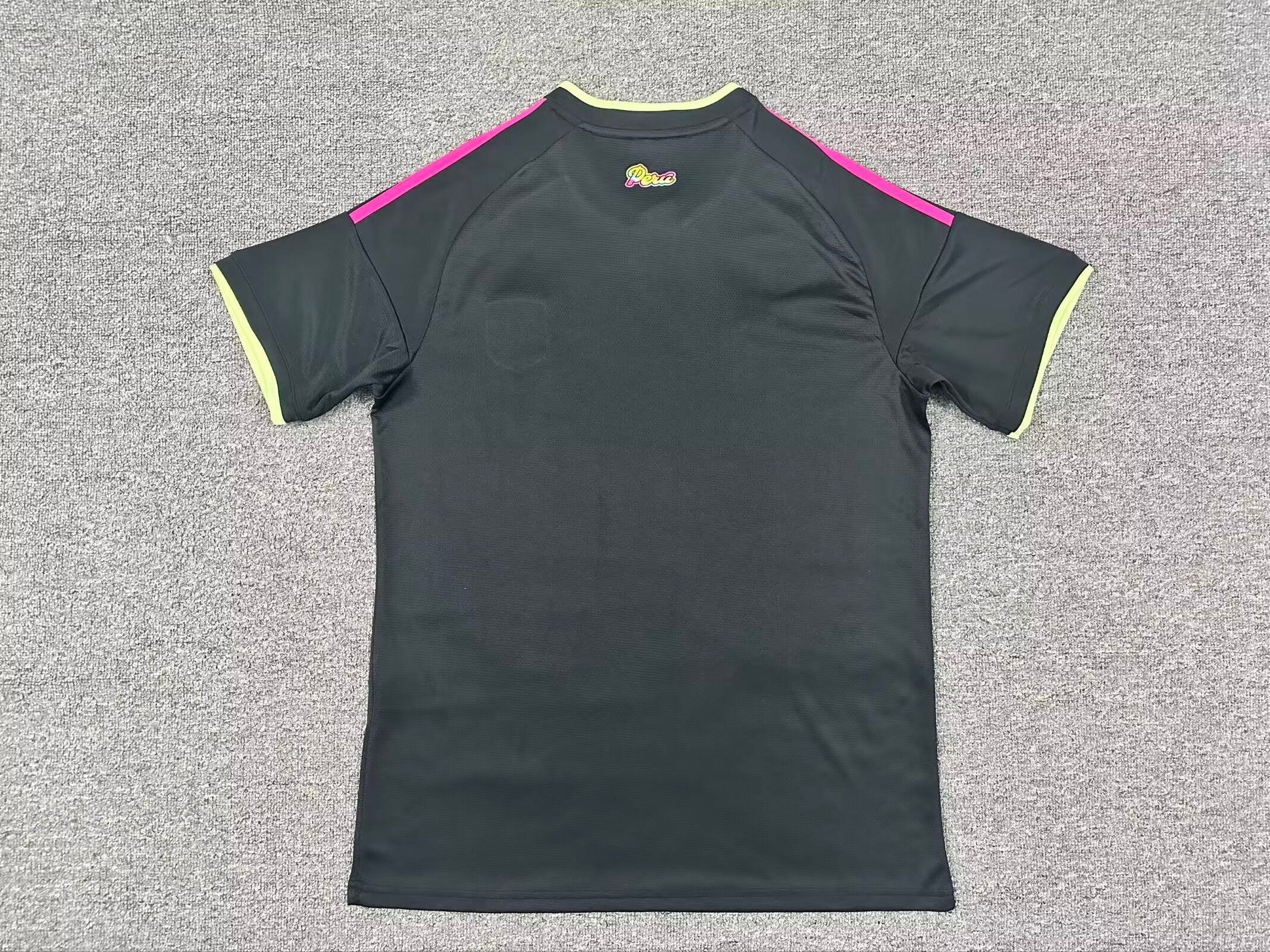 Peru Black Football Jersey Neon Edition